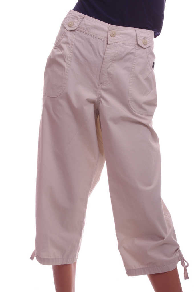 IZOD Womens Khaki Cream Chino Crop Cropped Capri Pants Size 12 Ladies New
