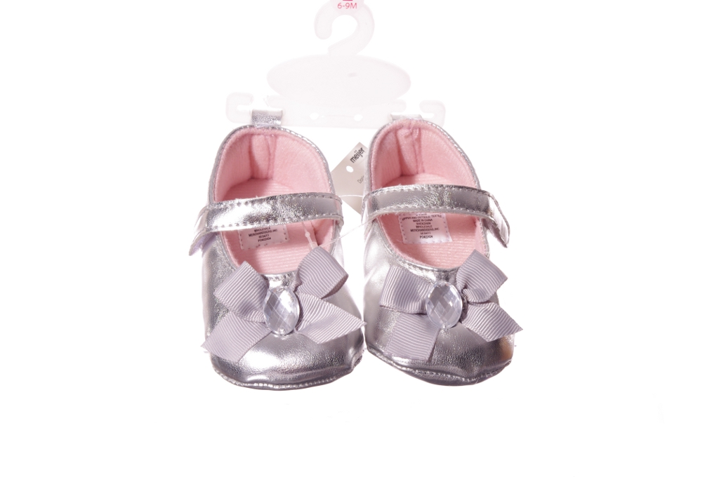 Baby Infant Girls Silver Ballet Flats Dress Shoes Velcro Easter 2 6 9
