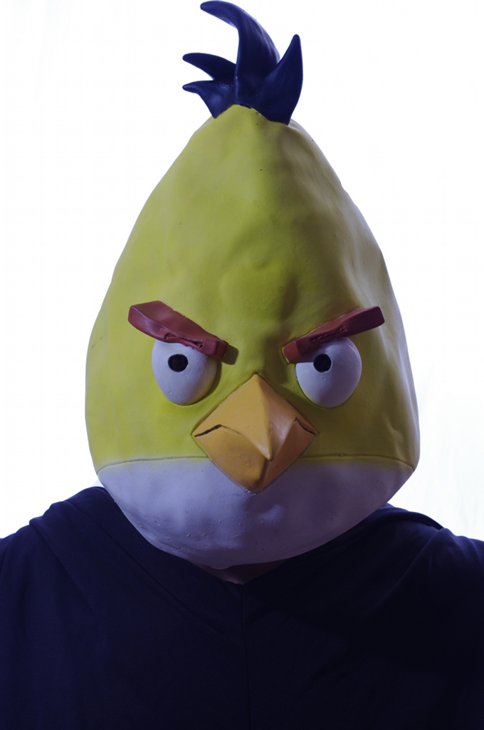 Adult Rovio Angry Birds Yellow Bird Large Boy Rubber Halloween Costume Mask New