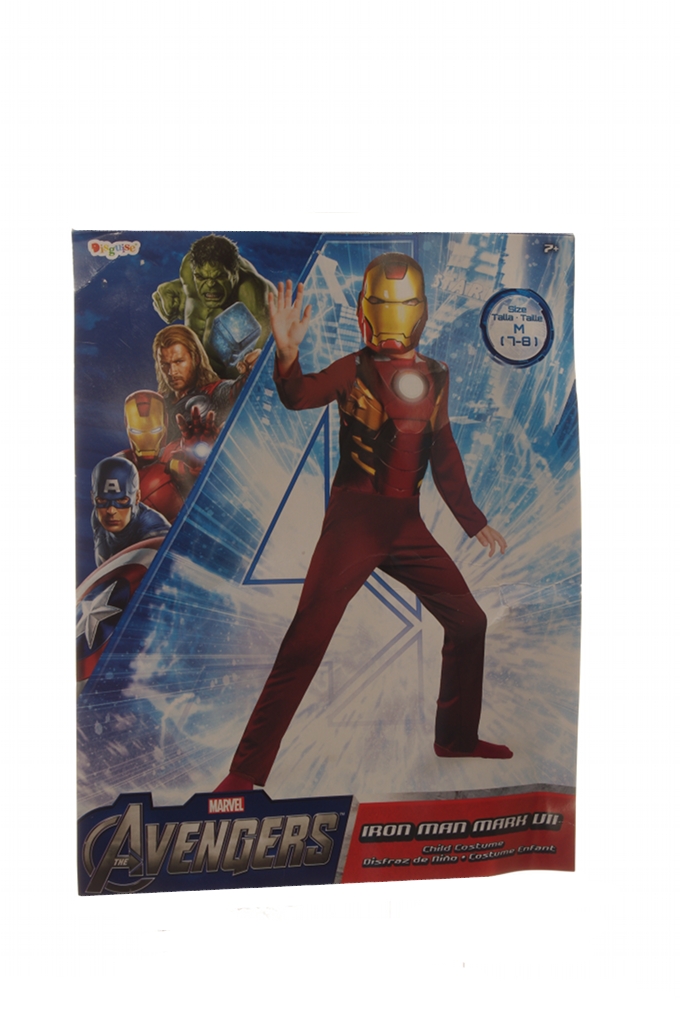 Boys The Avengers Iron Man Mark VII Child Halloween Costume Mask Medium 7 8 New