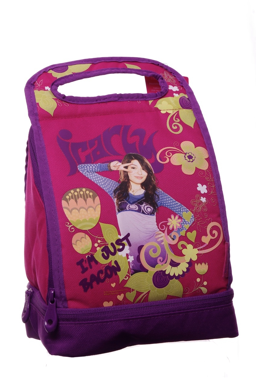 iCarly Pink Purple Thermos Brand Insulated School Lunch Bag Box I Carly Sack New