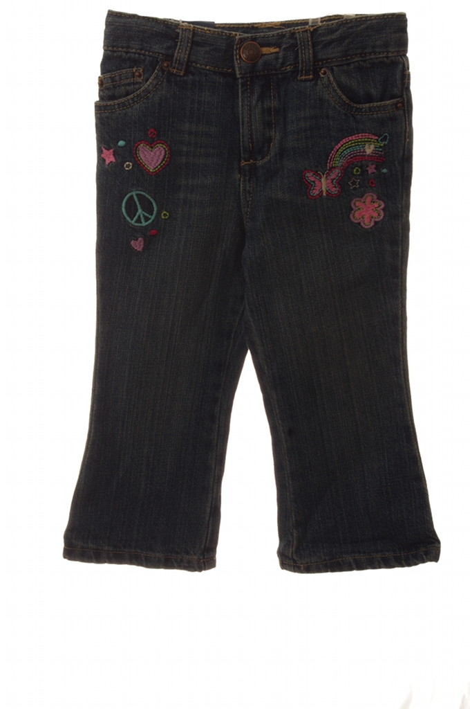 Baby Girls Infant Toddler Blue Jeans Pants Butterfly Flare 18 24 Months New